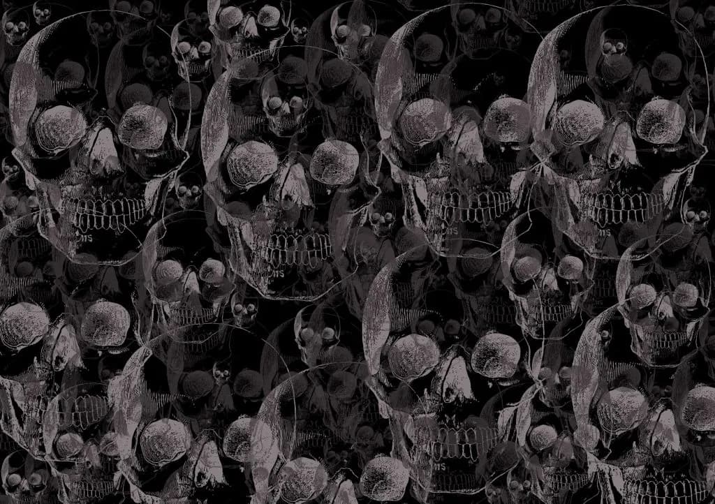 Ethereal Echoes: A Dance of Skulls in Shadows