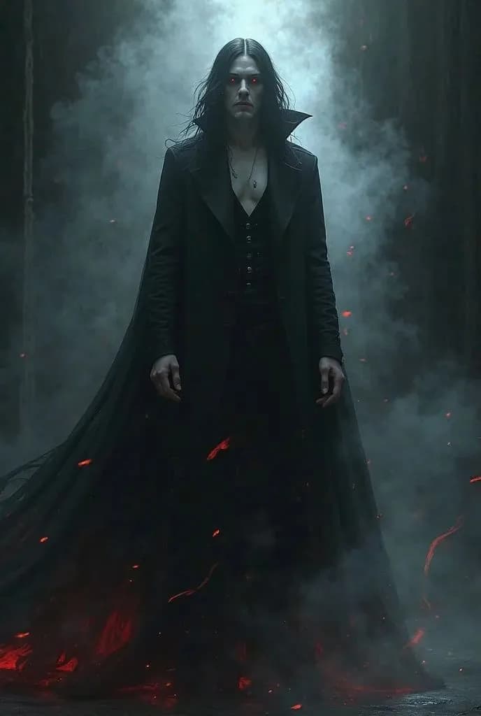 Ethereal Shadows: The Dark Enigma of the Crimson-Eyed Figure