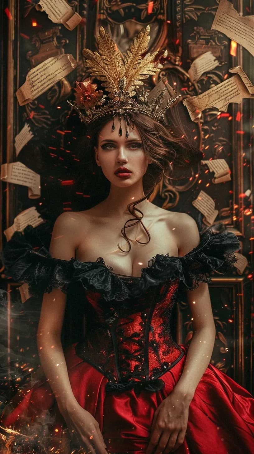 Enigmatic Elegance: A Portrait of Regal Mystery and Timeless Beauty