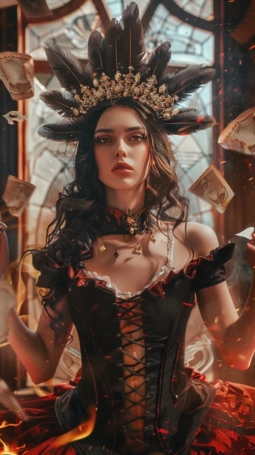 Enchanted Elegance: A Haunting Dance of Regal Mystique