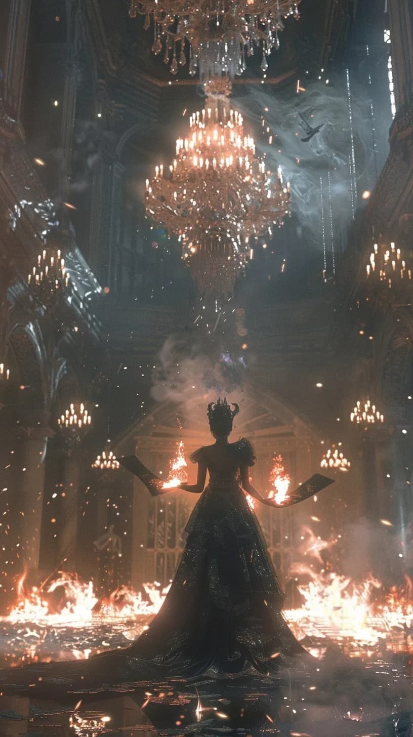 Ethereal Majesty: The Enigmatic Queen of Flames in a Dazzling Inferno