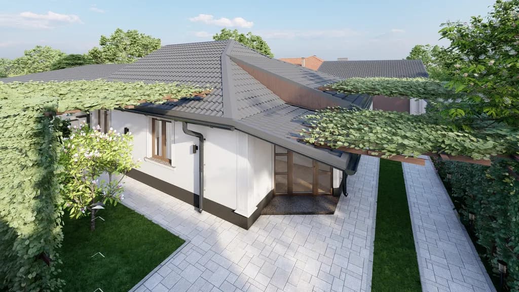 Modern Serenity: A Contemporary Home Embraced by Nature's Greenery