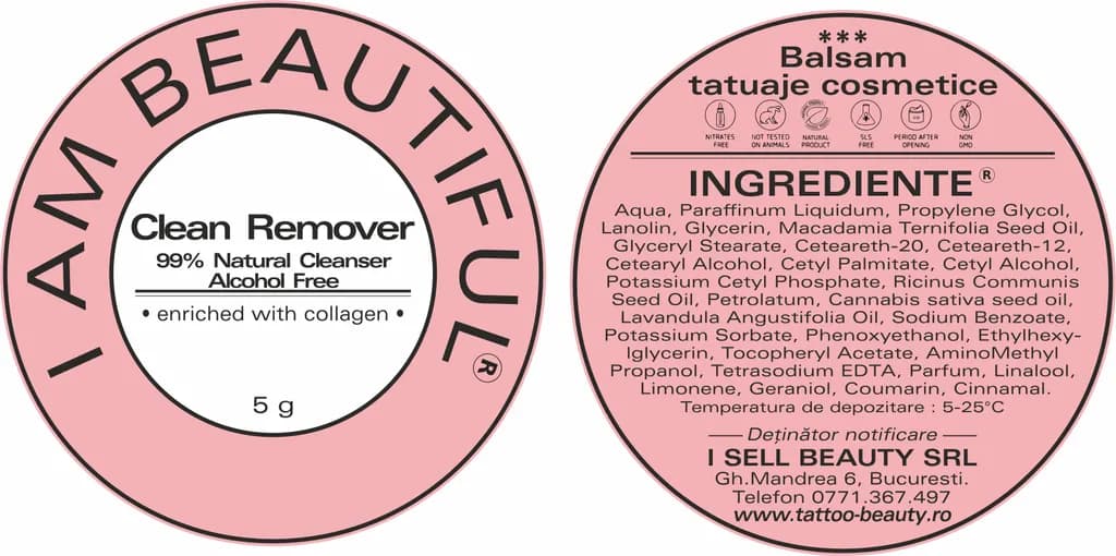 I Am Beautiful: Natural Clean Remover with Collagen for Tattoo Care