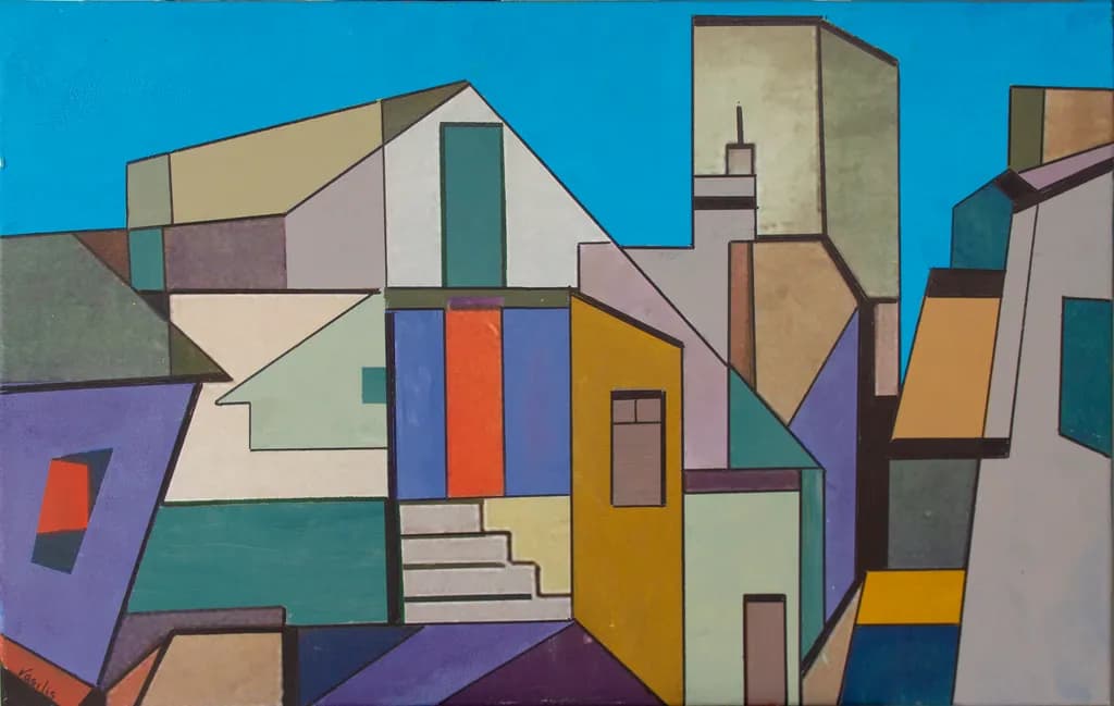 Vibrant Geometric Harmony: An Abstract Exploration of Modern Architecture