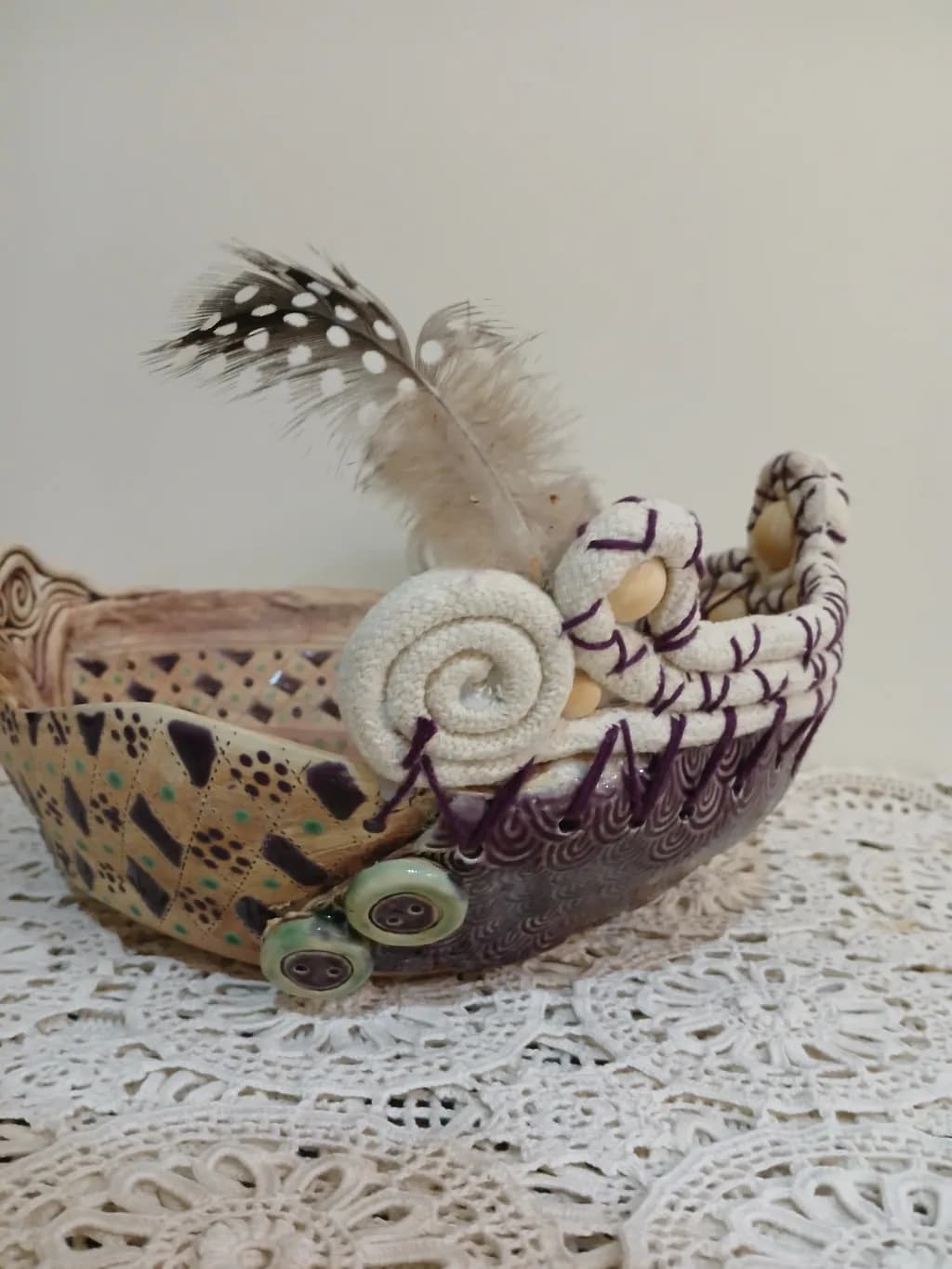 Feathered Spiral Vessel