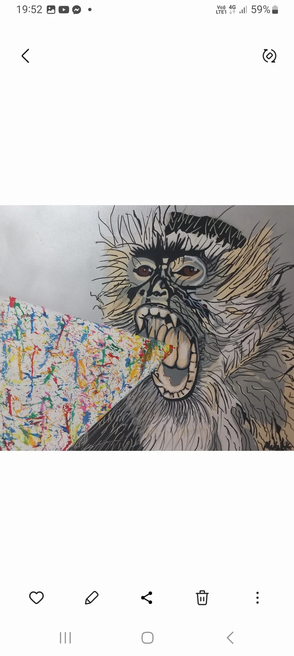 Fierce Expression: An Abstract Journey Through Color and Emotion with a Monkey's Roar