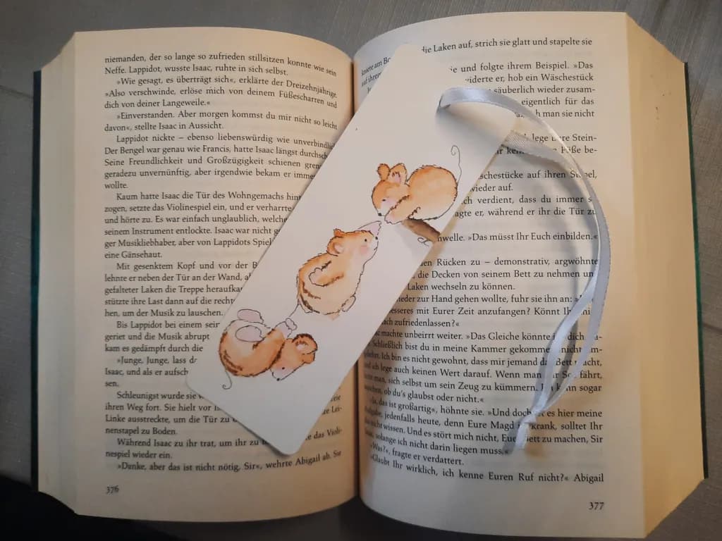 Whimsical Whiskers: A Charming Bookmark Featuring Playful Hamsters