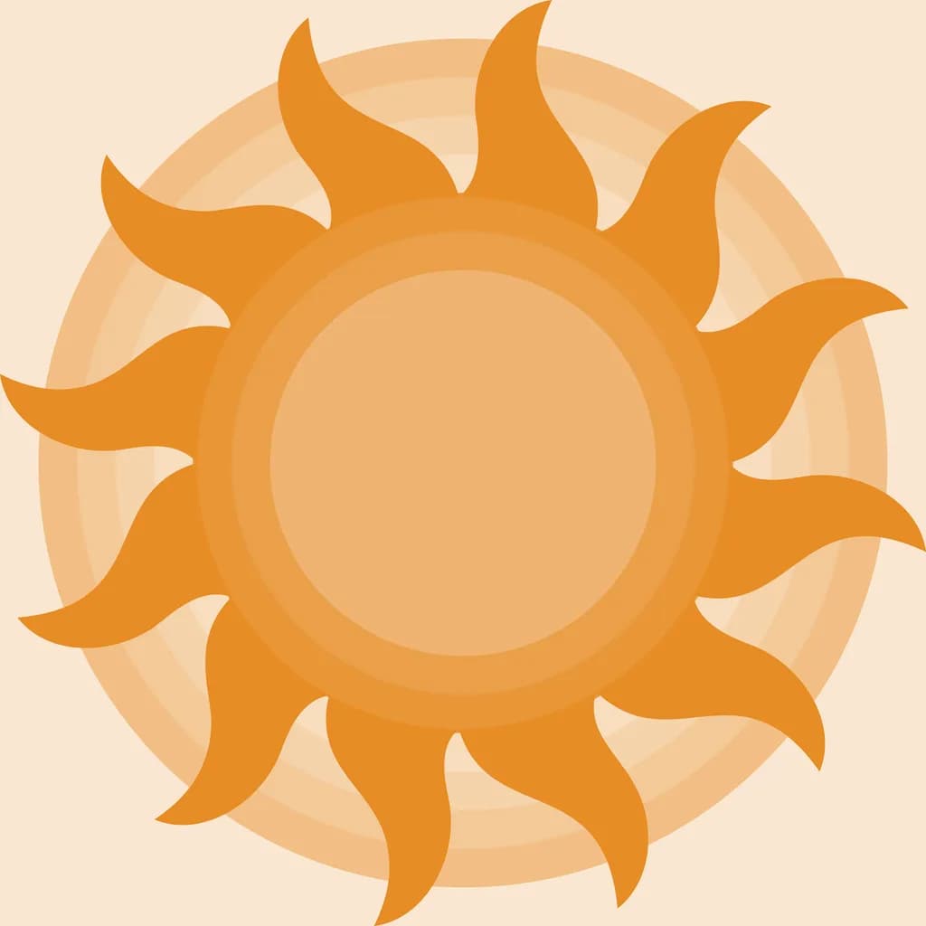 Radiant Embrace: A Minimalist Sun Illustration Celebrating Warmth and Light