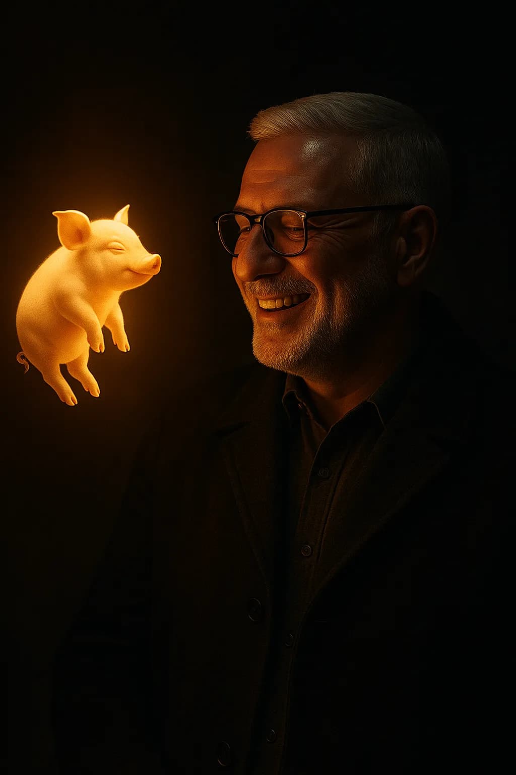 Whimsical Connection: A Playful Encounter Between Man and Pig