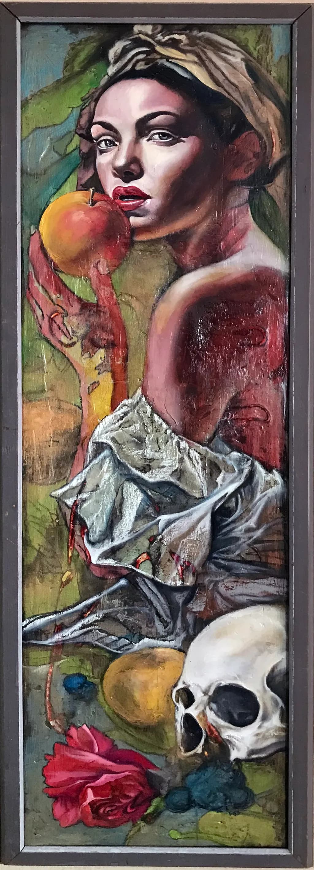 Ethereal Temptation: A Dance of Life and Death in Colorful Contrast