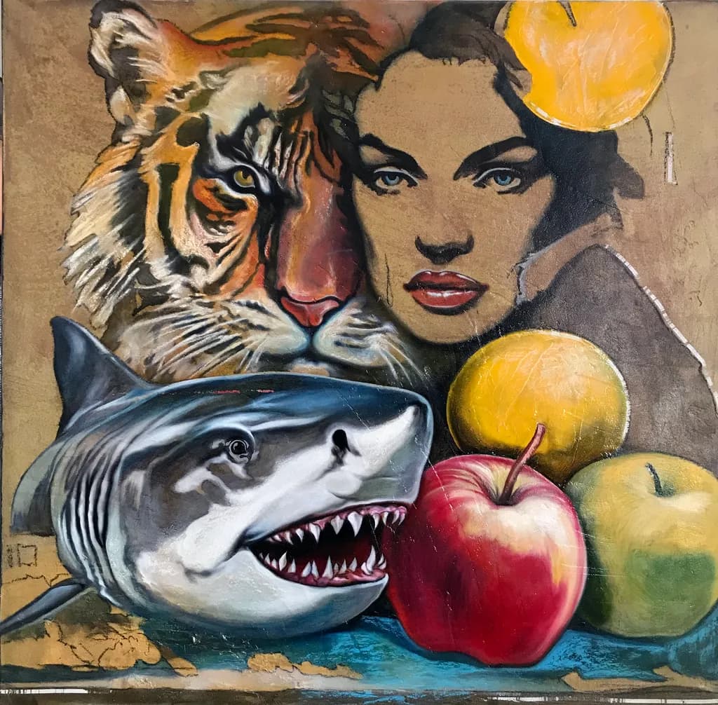 Wild Fusion: A Captivating Blend of Nature and Femininity in Vivid Colors