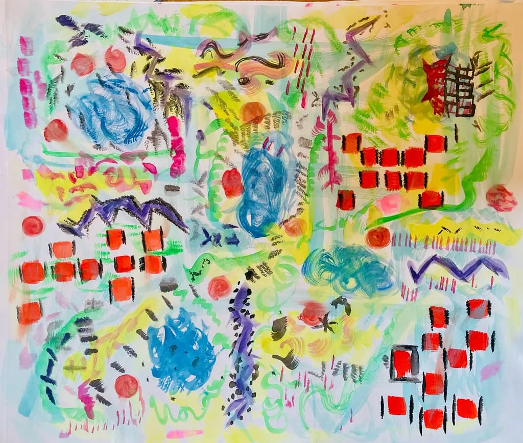 Vibrant Chaos: An Expressive Journey Through Colorful Abstraction