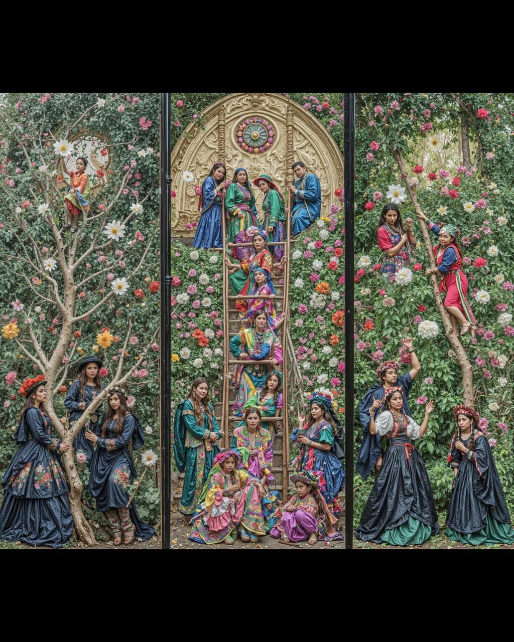 "Echoes of Elegance: A Tapestry of Time and Identity in Bloom"