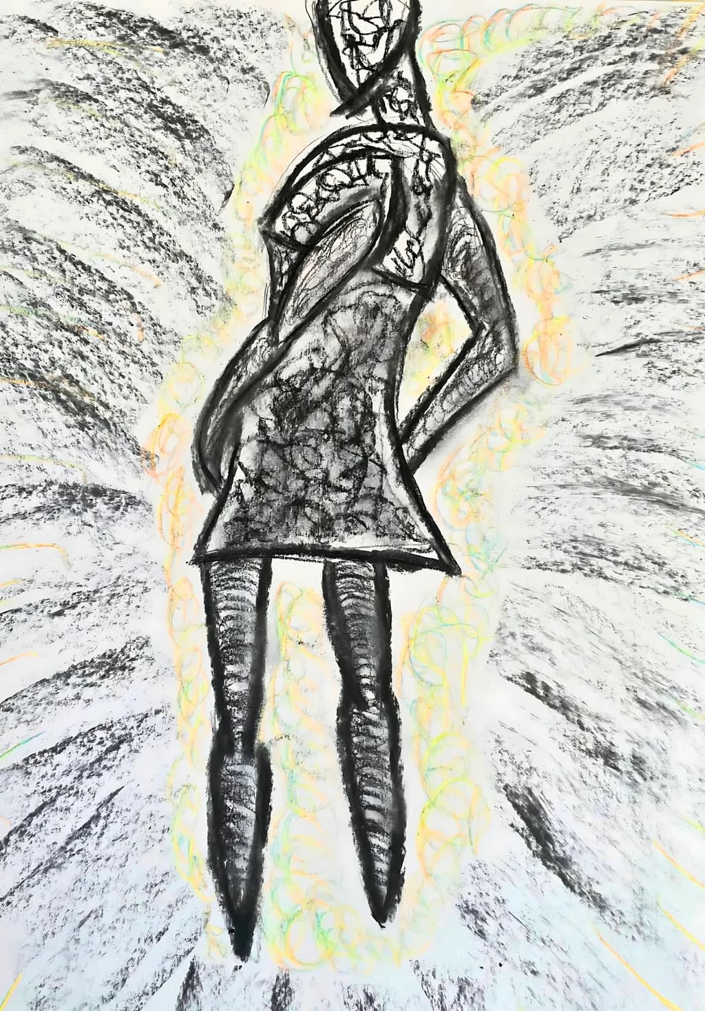 Embracing Shadows: An Abstract Journey of Expression and Contrast