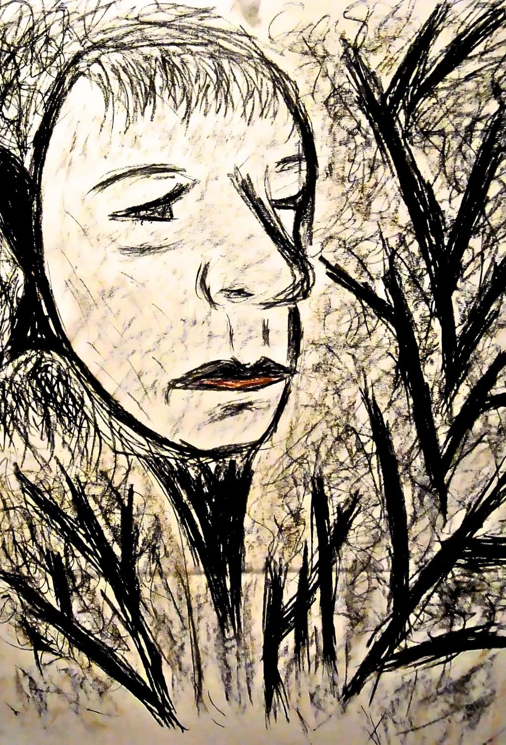 Whispers of Emotion: An Abstract Portrait in Monochrome