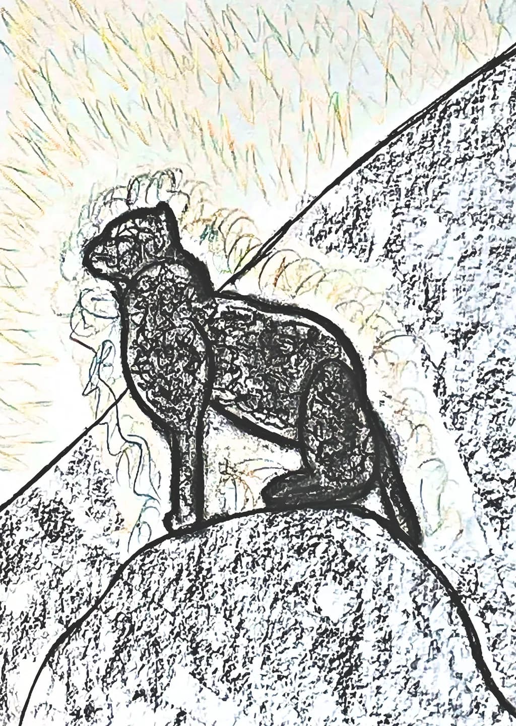 Whispers of the Wild: A Wolf's Solitude on Rocky Heights