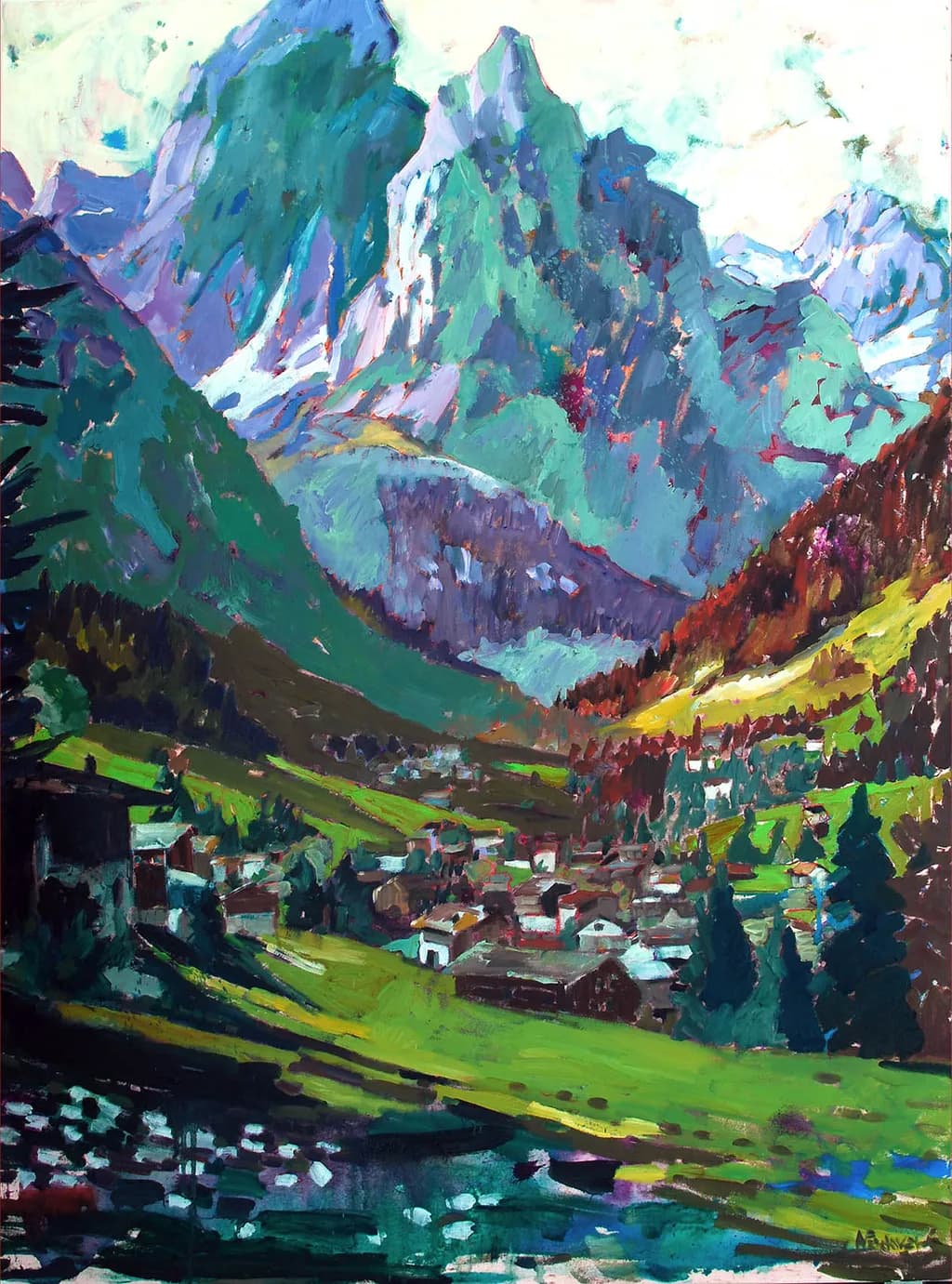 MOUNTAINS AND VILLAGE LIFE IN THE DOLOMITE