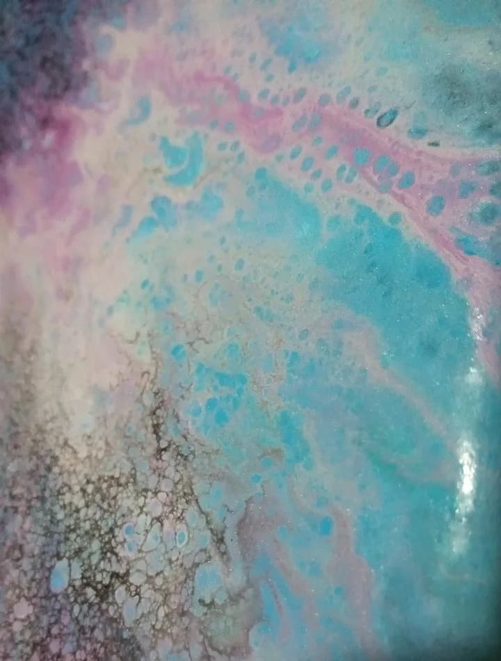 Celestial Harmony: A Dance of Aqua and Lavender Swirls in Abstract Art