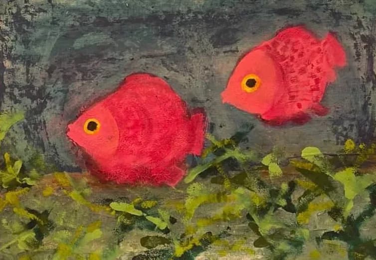 Vibrant Harmony: Two Playful Fish in a Serene Underwater World