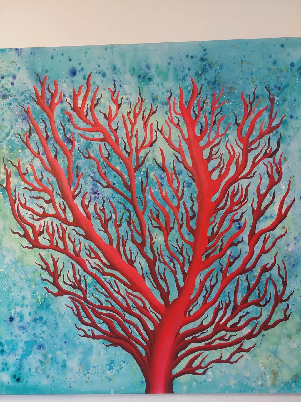 Coral Symphony: A Dance of Red and Blue in the Underwater Realm