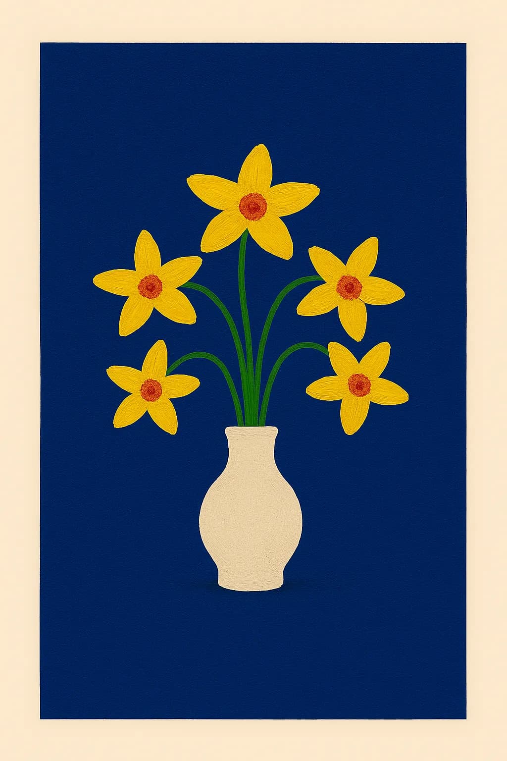 Sunny Daffodils in a Serene Vase: A Bright Touch for Your Space