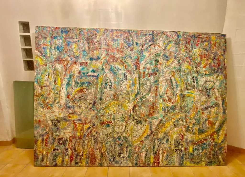 Vibrant Whirlwind: An Abstract Journey Through Color and Texture