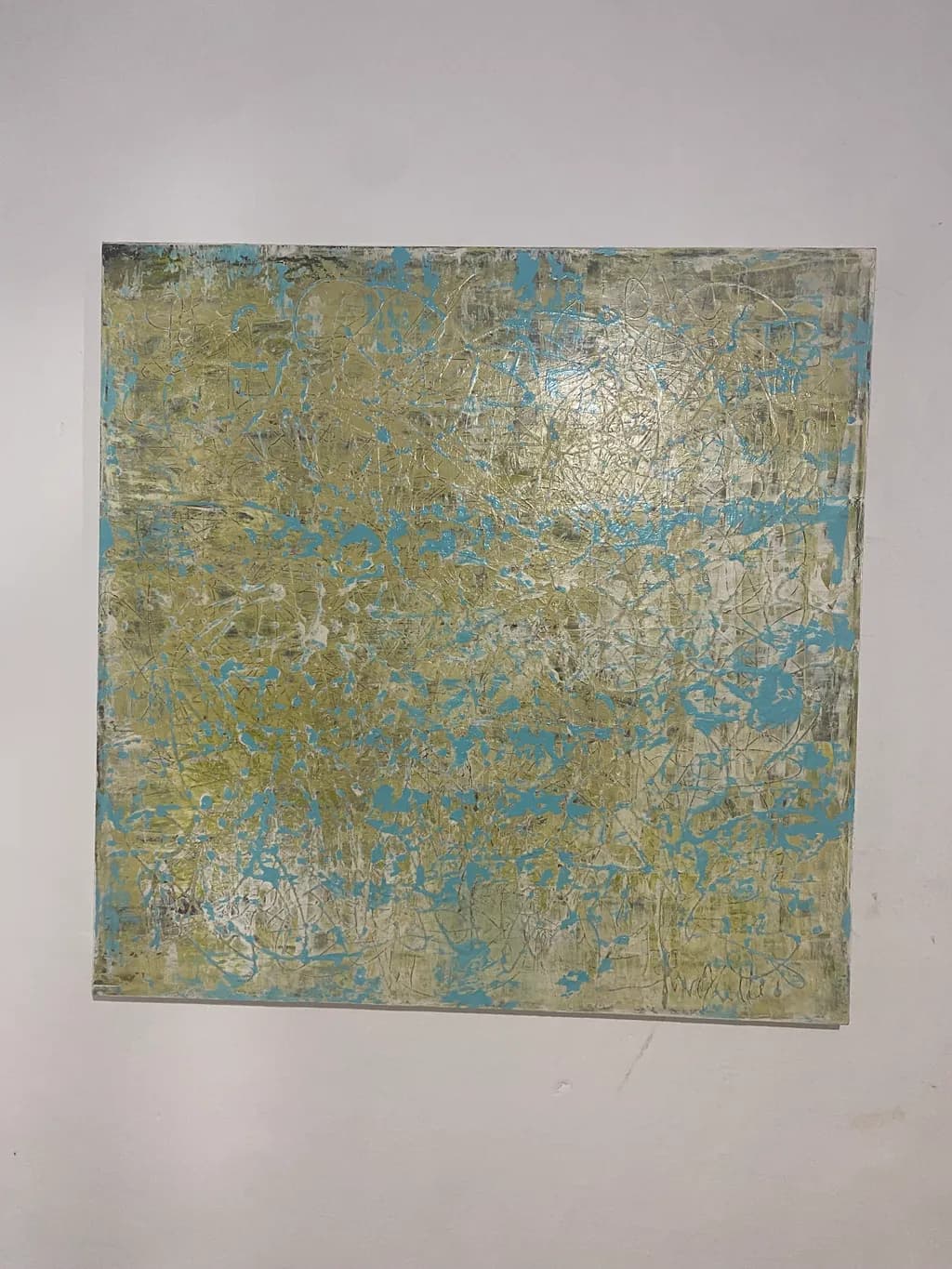 Whispers of Gold and Aqua: A Textured Journey Through Color and Light