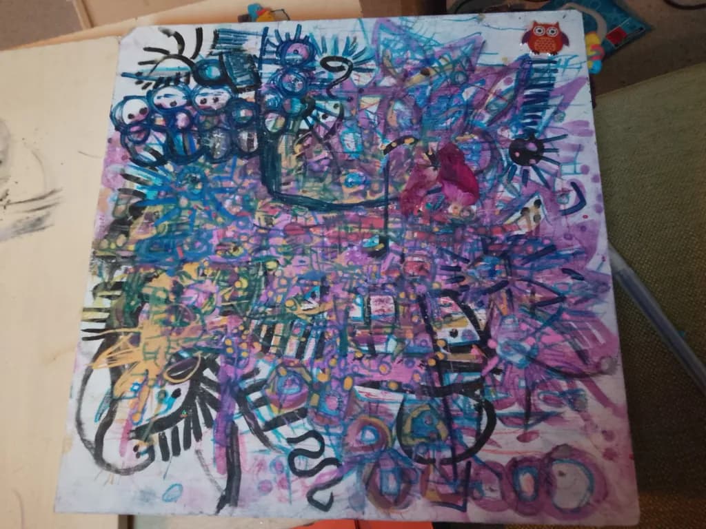 Vibrant Chaos: An Abstract Journey Through Color and Playfulness