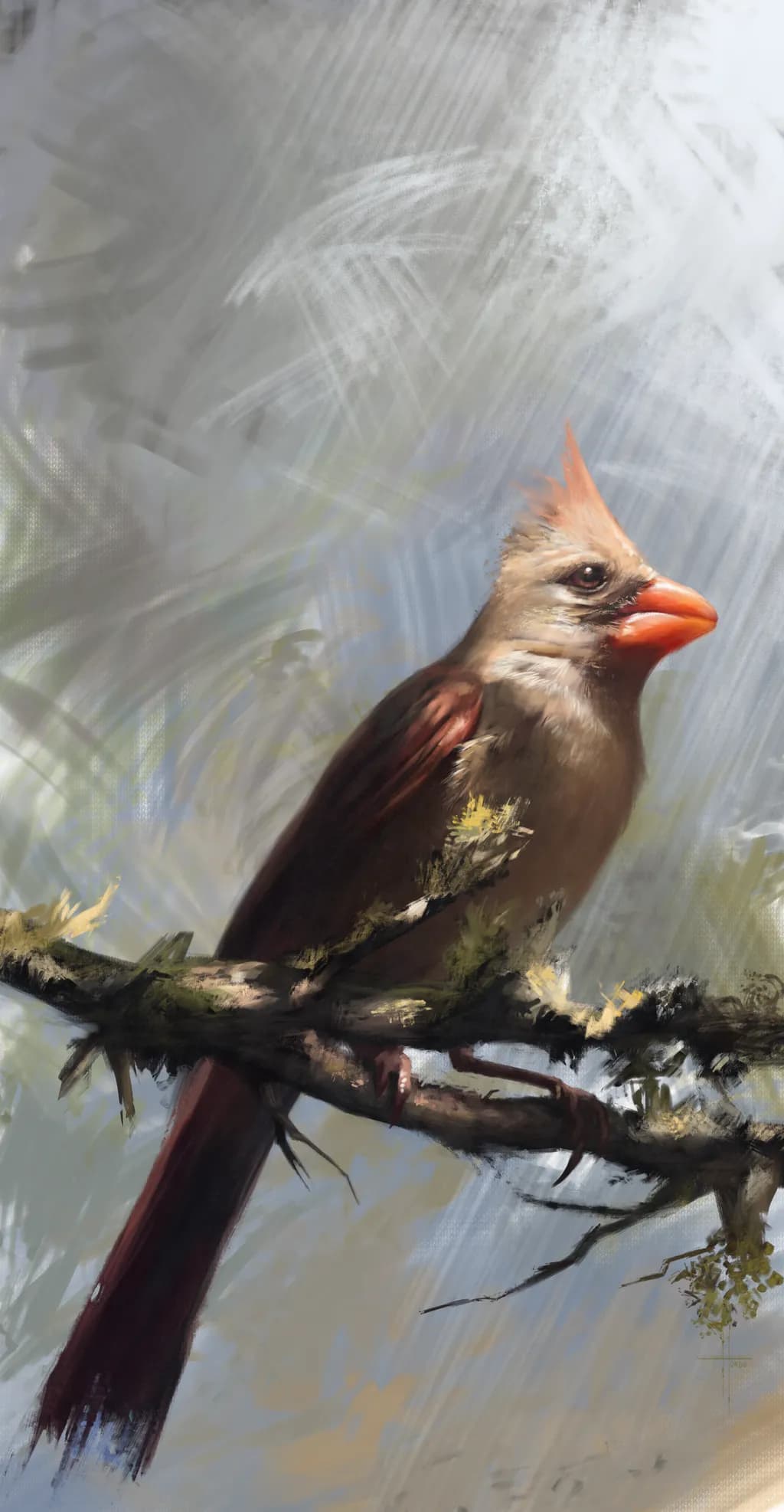 Whispers of Nature: A Colorful Cardinal Perched on a Branch