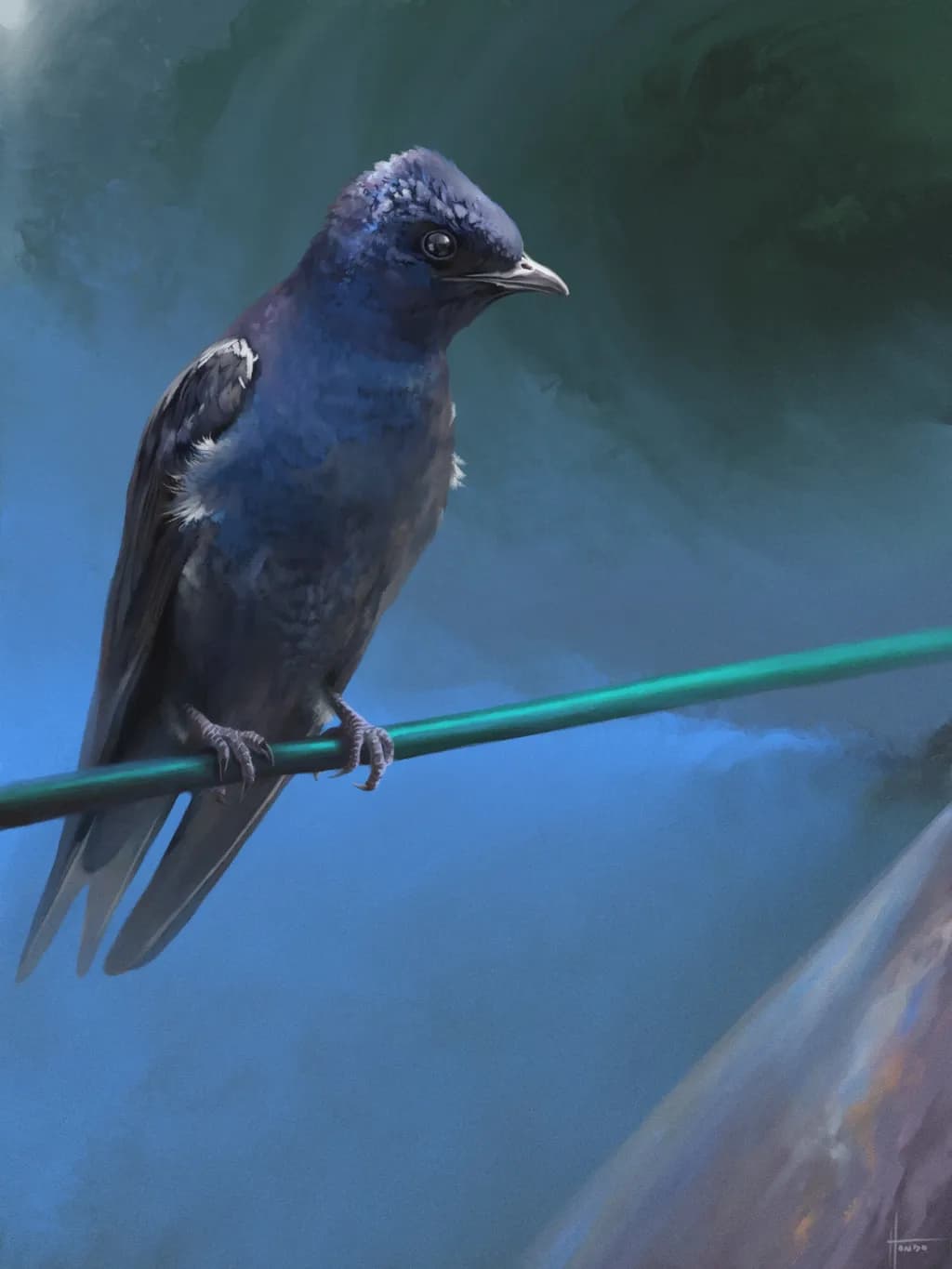Whispers of the Blue: A Serene Moment with Nature's Avian Beauty
