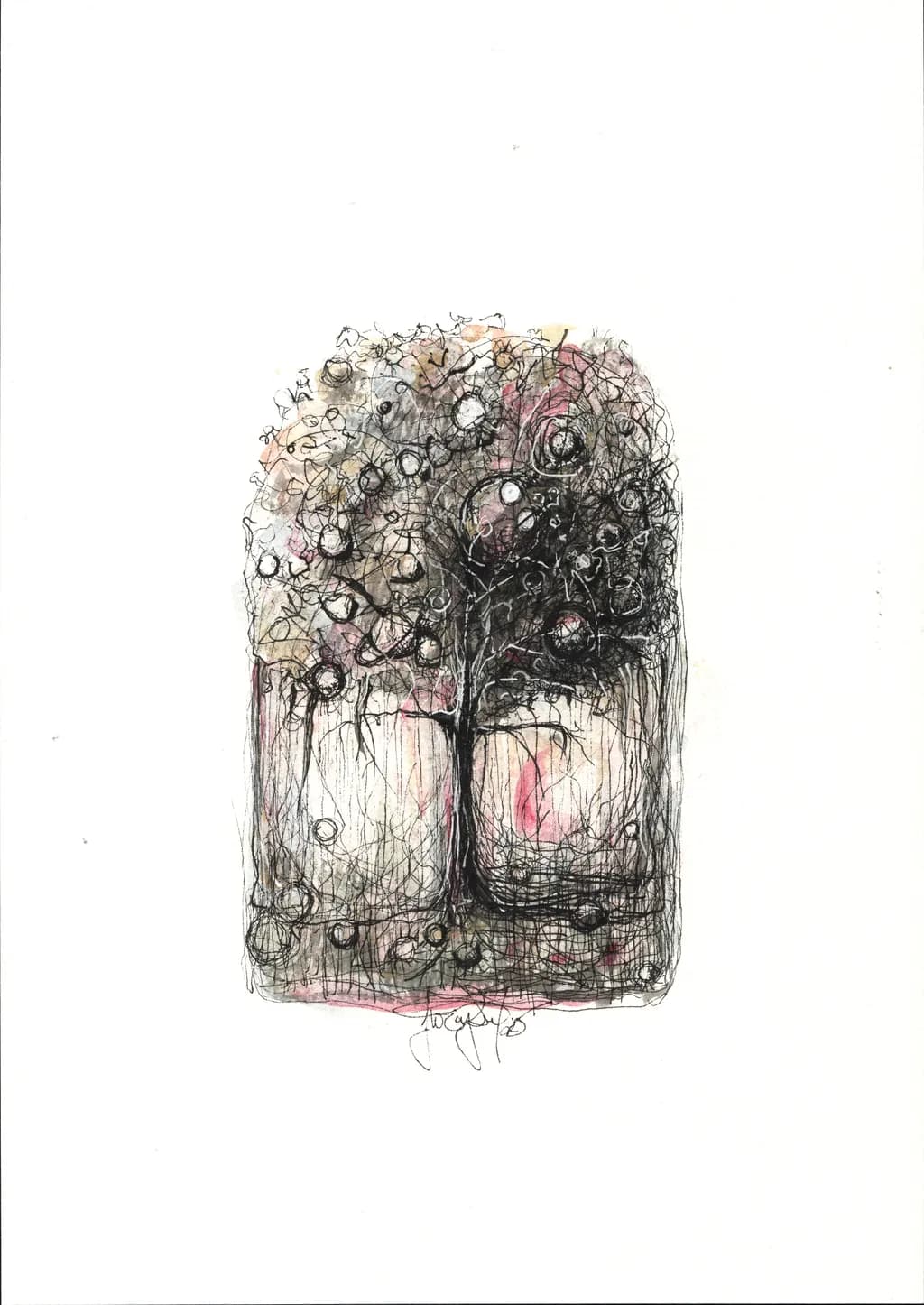 Whispers of Nature: An Abstract Journey Through Twisted Branches and Hidden Depths