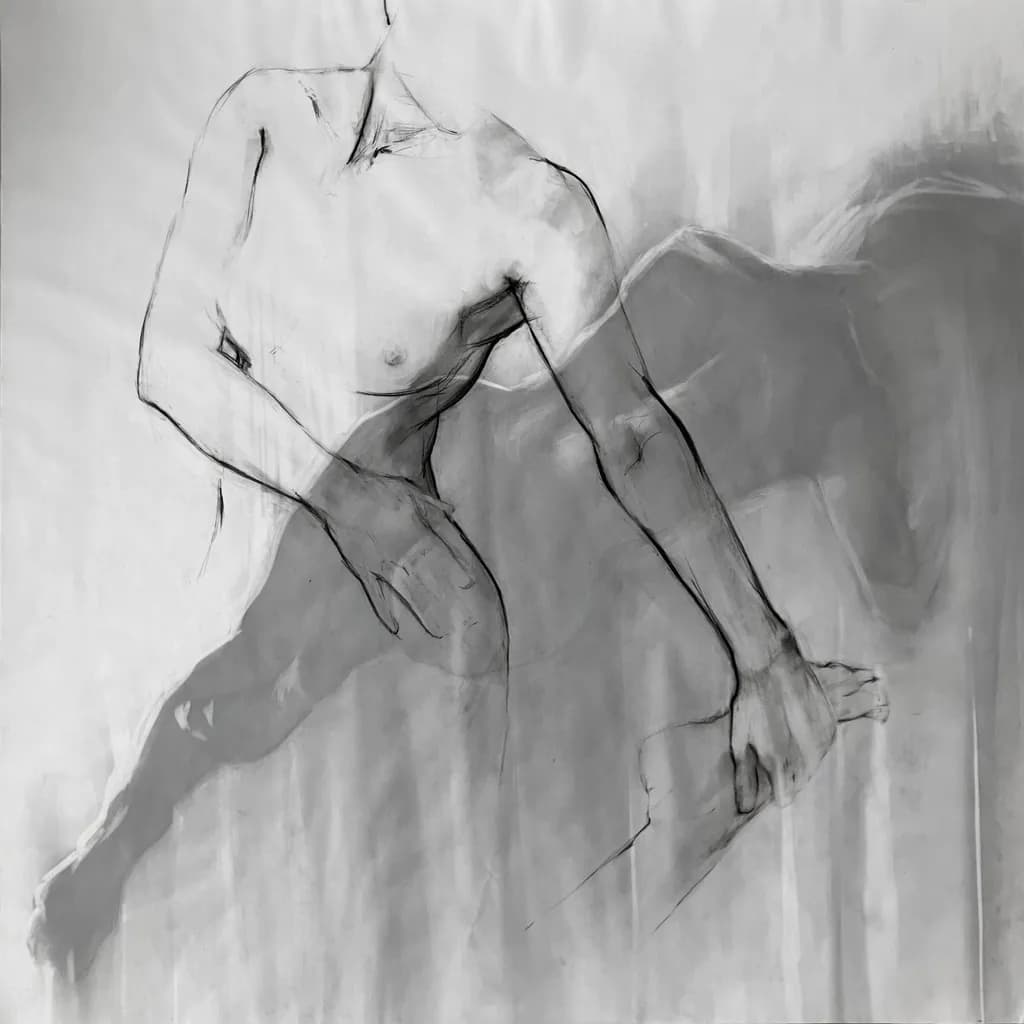Ethereal Embrace: A Study of Form and Shadow in Monochrome