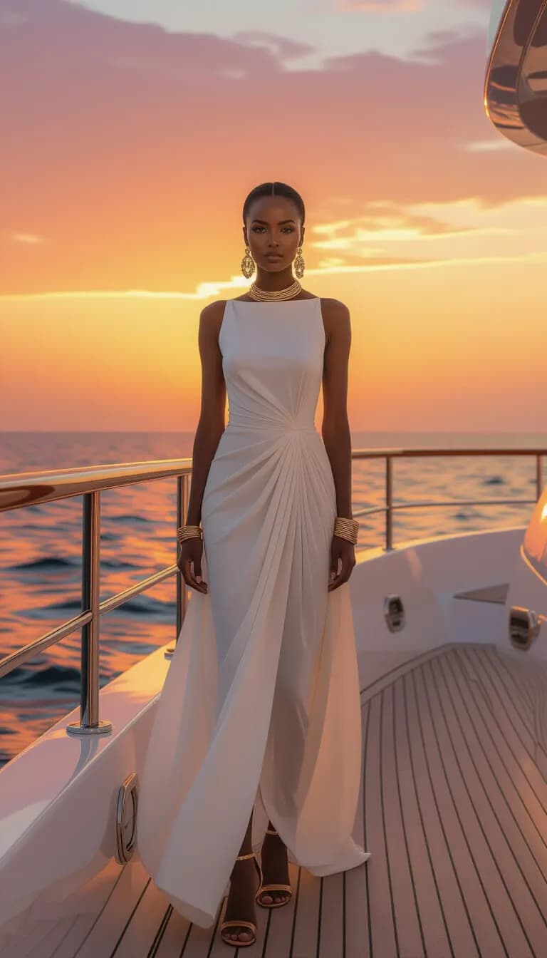 Ethereal Elegance: A Sunset Serenade on the Open Sea