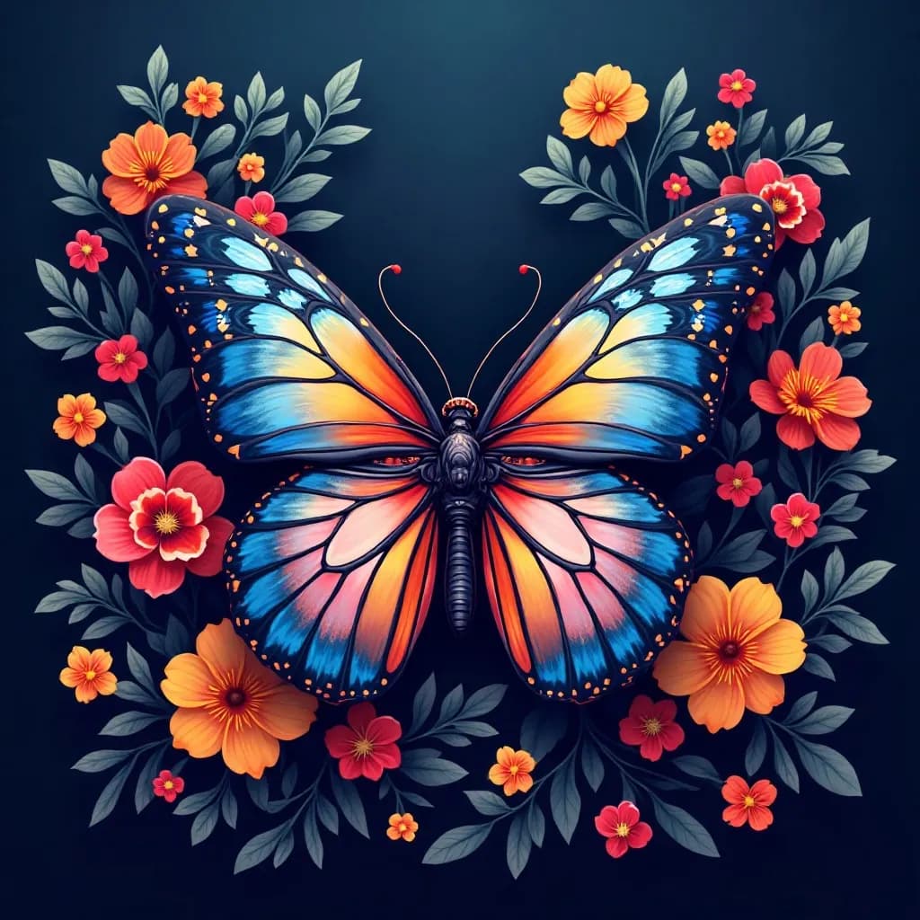 Colorful Butterfly Bloom