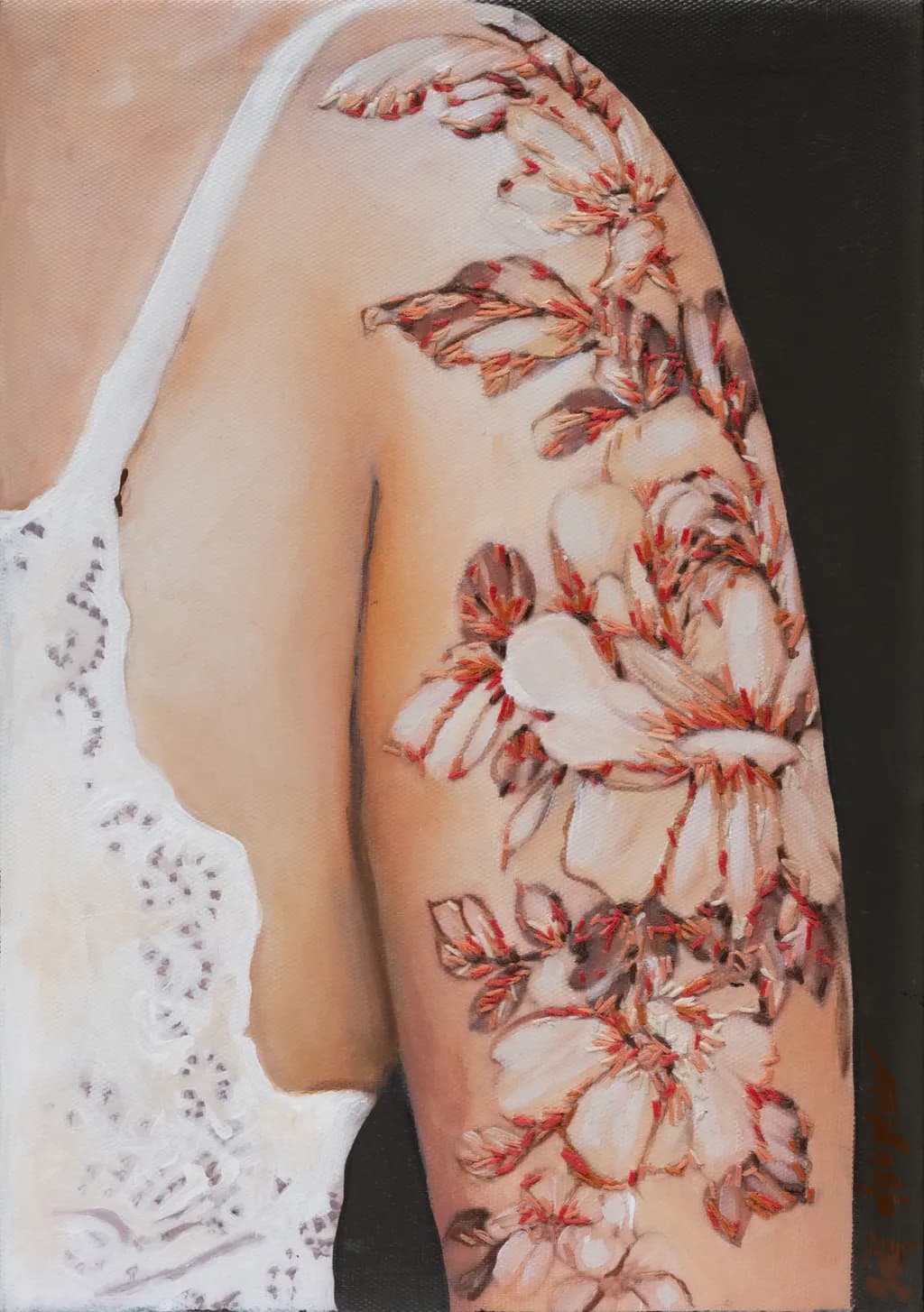 Whispers of Bloom: A Floral Embrace on Skin