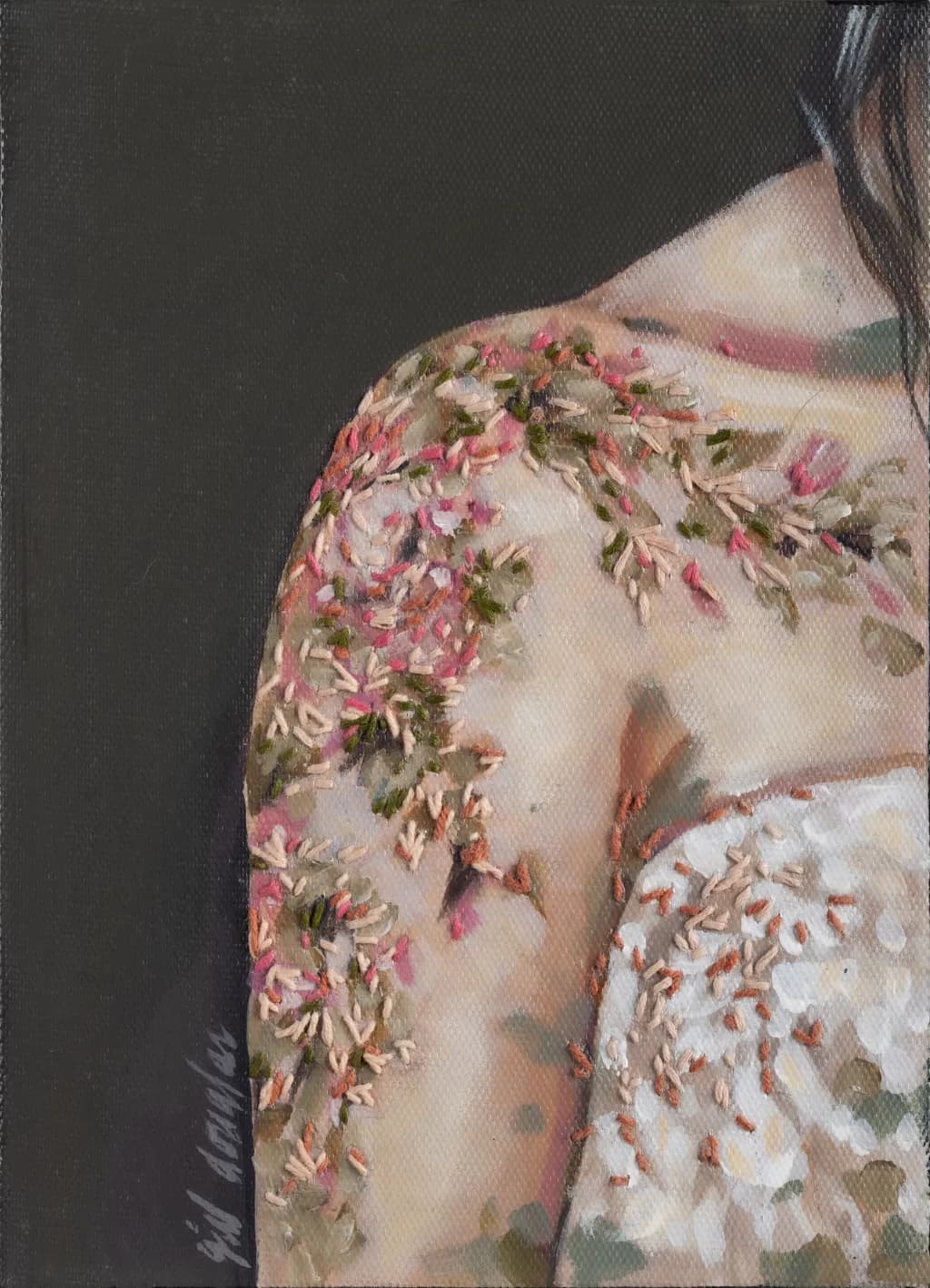 Whispers of Nature: Delicate Floral Embroidery on Skin