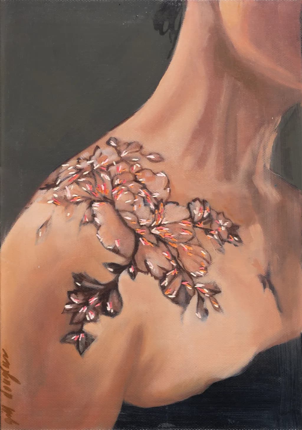 Whispers of Blossom: A Floral Embrace on Skin