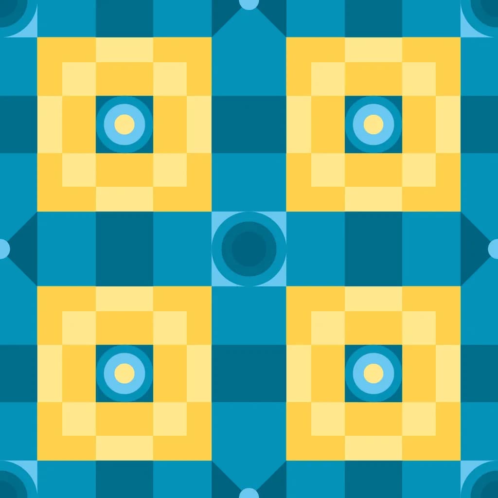 Colorful Geometry: A Playful Dance of Squares and Circles