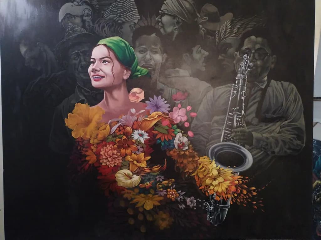 Floral Saxophone Muse