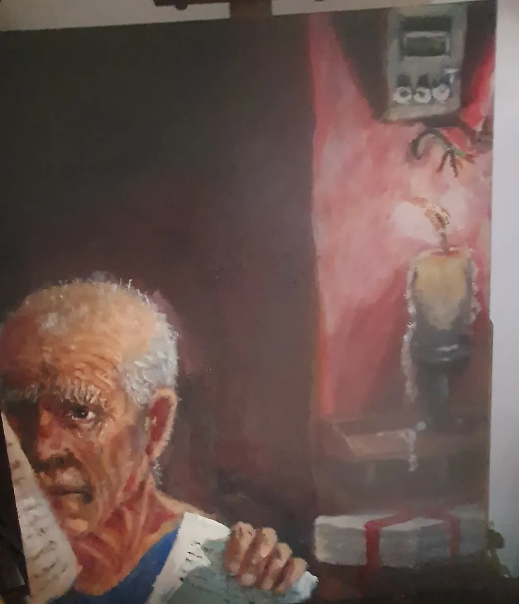 Whispers of Time: An Elder's Reflection in Candlelight