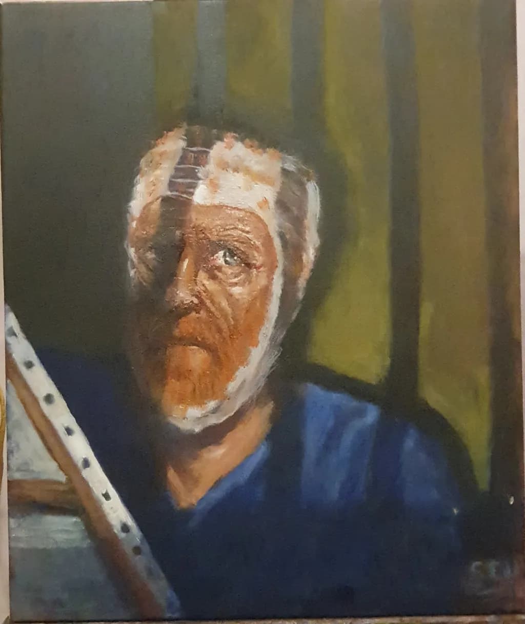 Reflections of Solitude: A Portrait of Inner Turmoil and Resilience