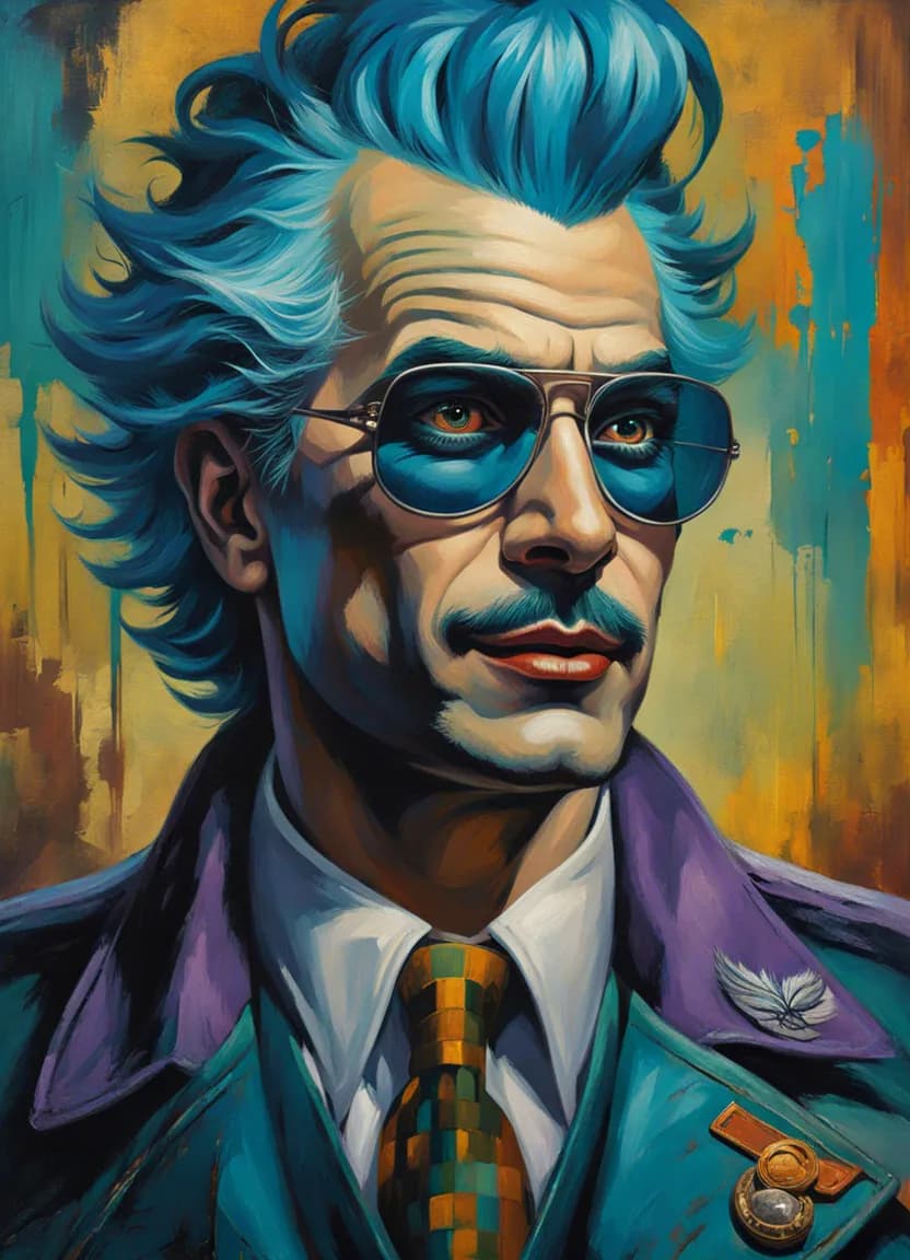 Vibrant Charisma: A Retro Portrait of Confidence and Style