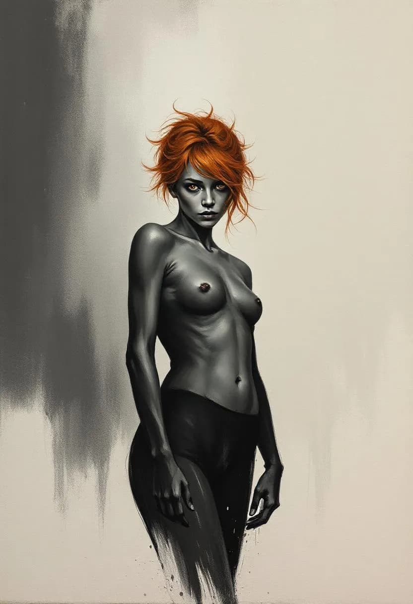 Ethereal Contrast: A Bold Portrait of Expression and Identity