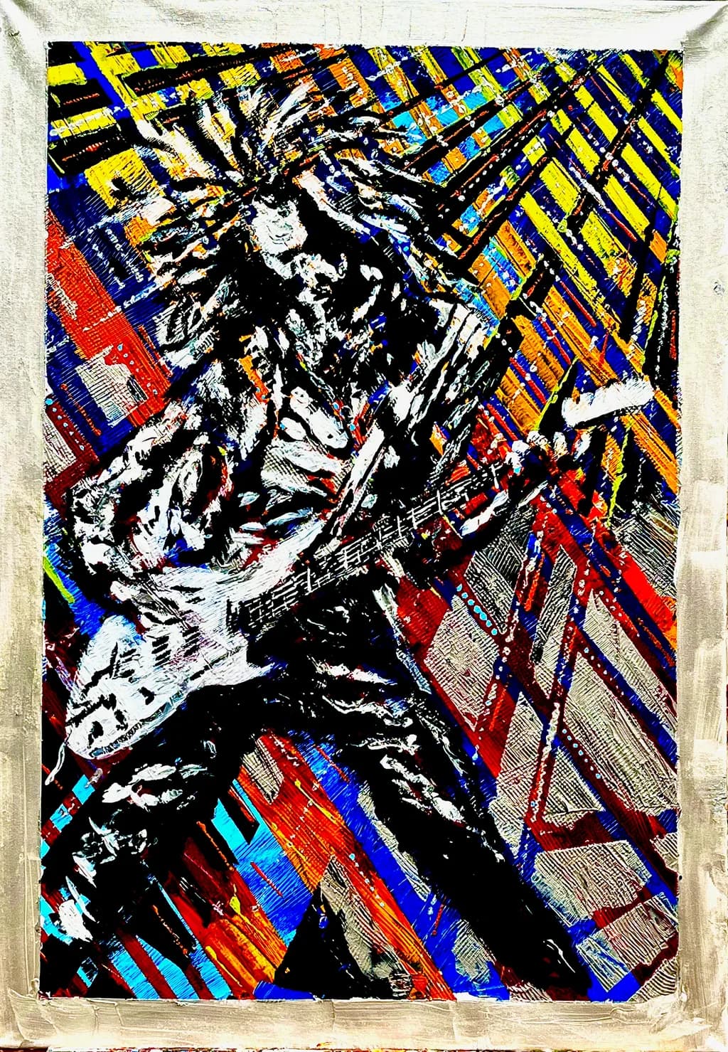 Electric Vibes: A Colorful Tribute to Rock and Roll Energy