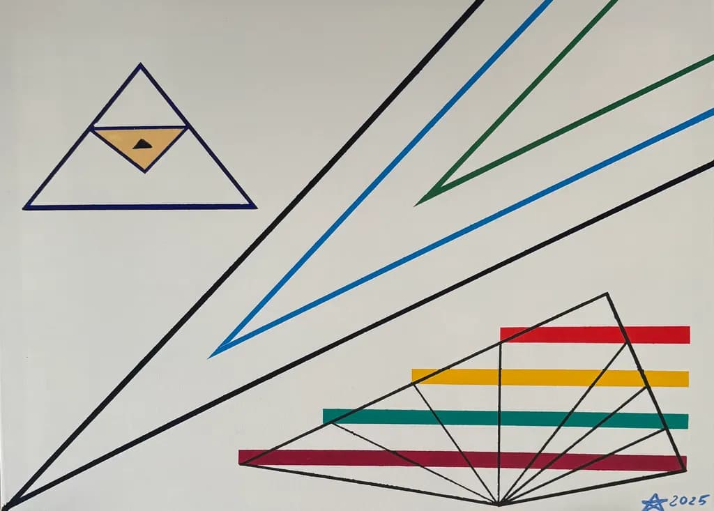 Geometric Harmony: A Dance of Lines and Shapes in Colorful Symmetry