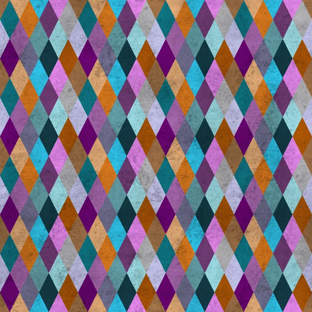 Vibrant Geometric Harmony: A Colorful Dance of Patterns and Textures