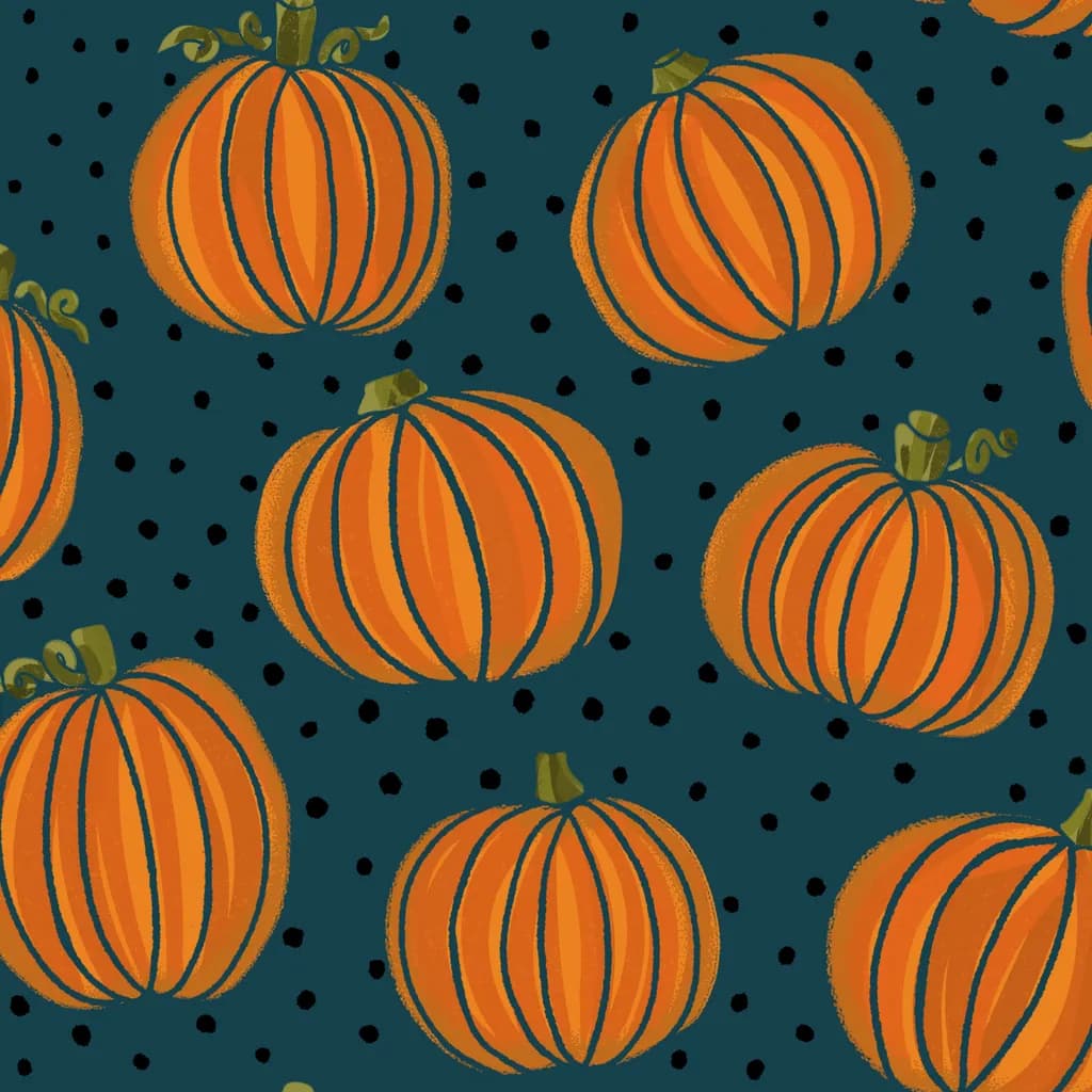 Whimsical Autumn Pumpkins: A Playful Pattern of Orange Delight