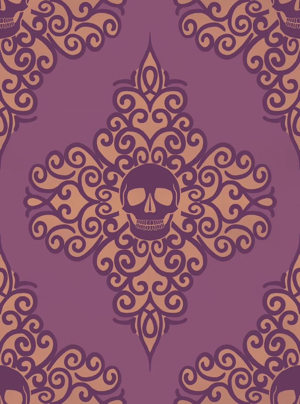 Whimsical Skulls: A Dance of Spirals and Shadows