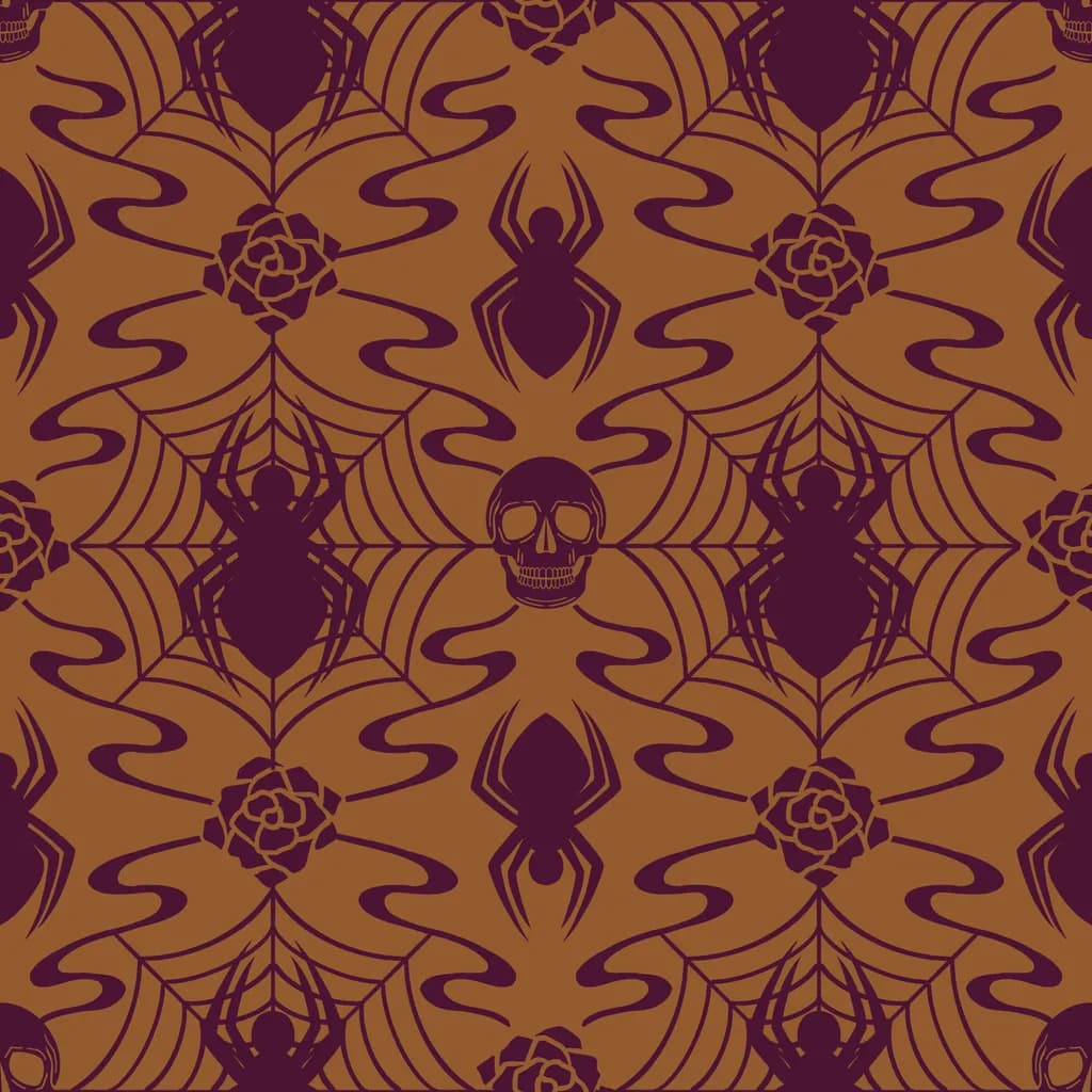 Spooky Elegance: A Dance of Skulls, Spiders, and Roses