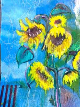 Sunflower Garden in Blue